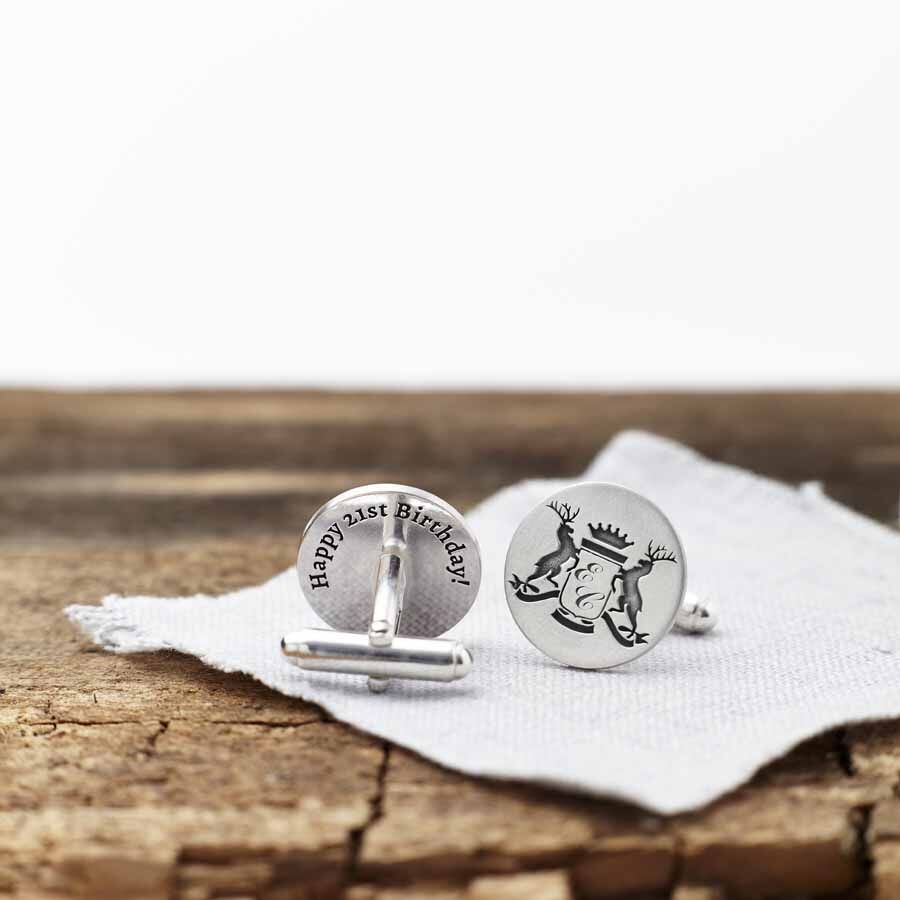 Silver deals monogram cufflinks
