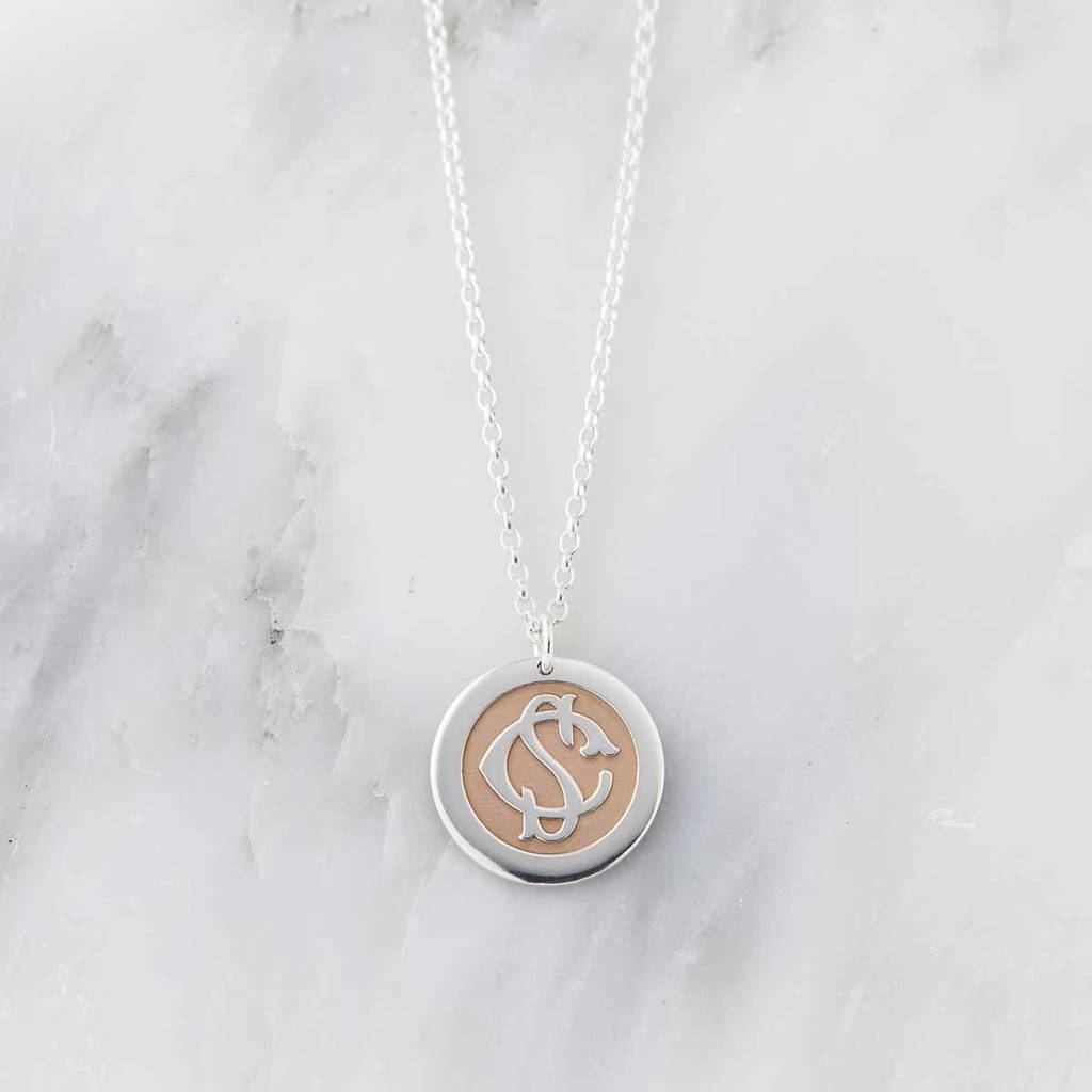 Sterling sales monogram necklace