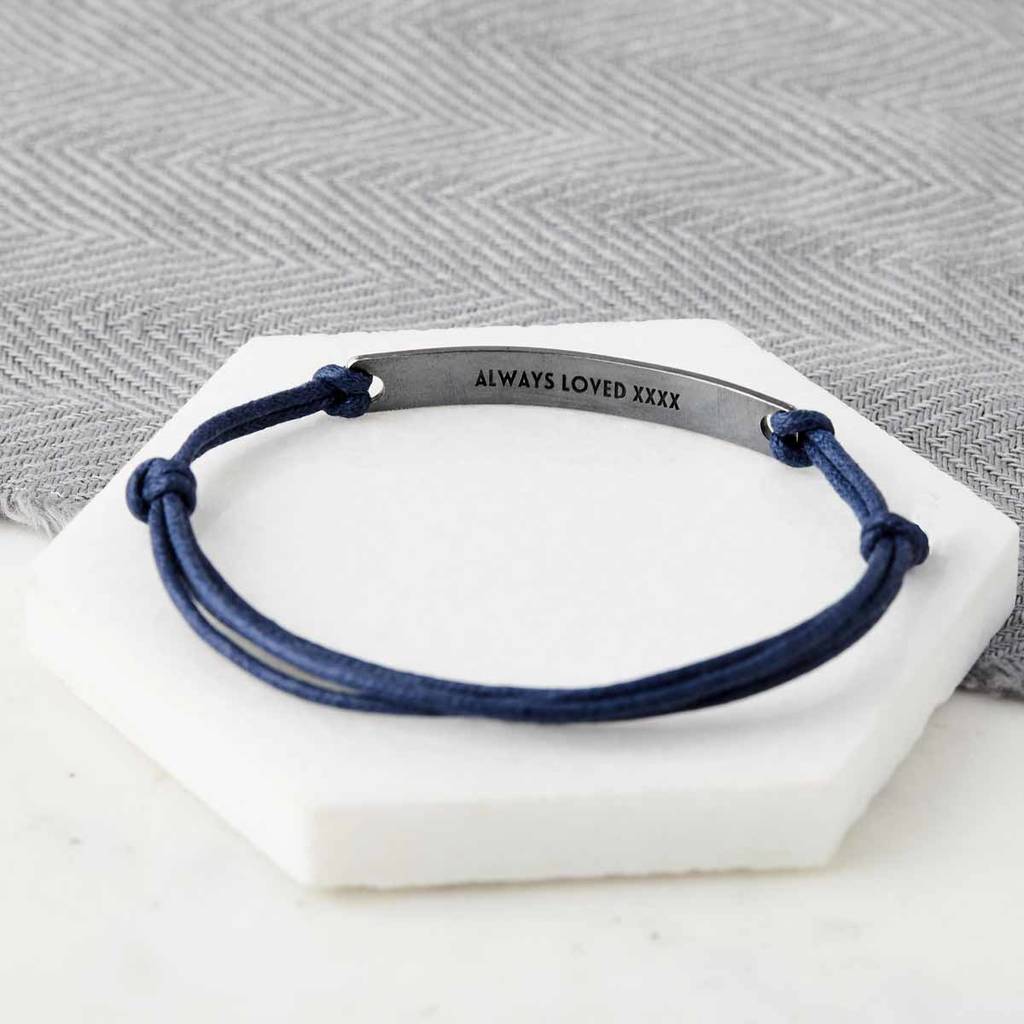 Personalized Silver and Leather Bracelet Hand Stamped With Custom Wide  Spinning Message, Unisex Cuff Bracelet | 2 Sisters Handcrafted